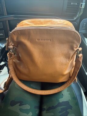 WANDERERS Tan Leather Crossbody Bag